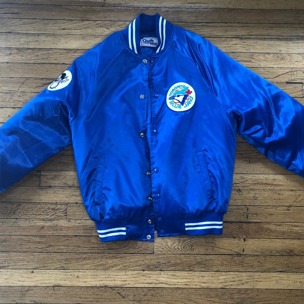 Vintage 90s Toronto Blue Jays Satin Bomber Jacket